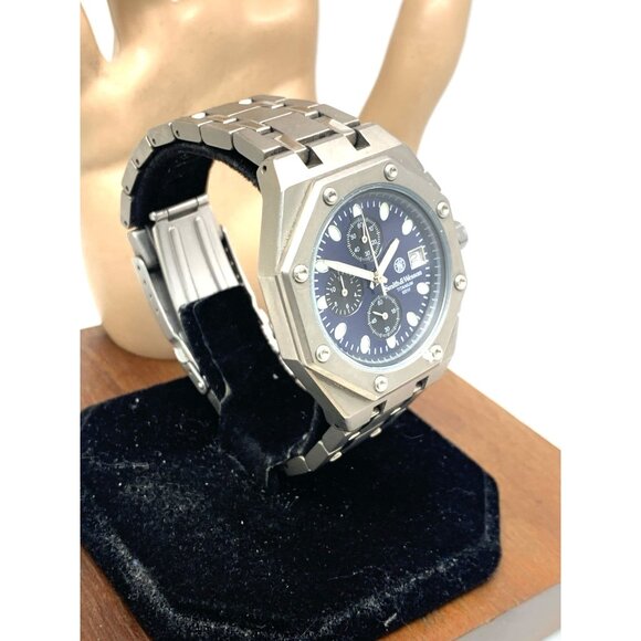 Smith & Wesson Titanium Men's Watch Blue Dial Date Quartz Chronograph 39mm - Picture 14 of 14